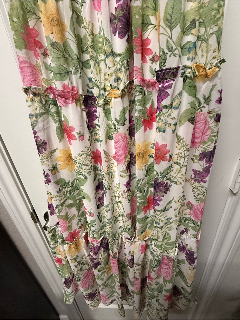 Nina Leonard Floral Sleeveless Tiered Maxi Dress | Size 1X - Picture 3 of 9